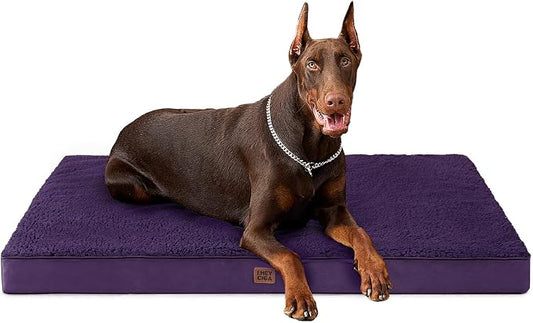 EHEYCIGA Orthopedic Dog Bed Extra Large with Removable Washable Cover, 47IN | Egg Crate Foam Support, Durable Oxford fabric, Non-Slip Bottom, Machine Washable, Soft Waterproof Plush Pet Bed Mat For Crate by EHEYCIGA