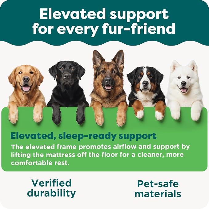 FurHaven Water-Resistant Orthopedic Dog Bed for Large Dogs, Oxford Polycanvas Mattress, Solid Orthopedic Foam Slab for Joint Support, Removable Washable Cover, Jumbo Plus/XXL, Deep Lagoon - Image 8