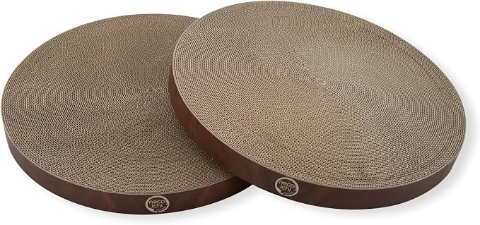 Necoichi Cat Scratcher Bowl Replacement for Indoor Cats - Cat Scratching Lounger with Reversible Usability and Extra Comfort for Lounge, Cardboard Bed Couch / (XL, Dark Cherry) by NECOICHI