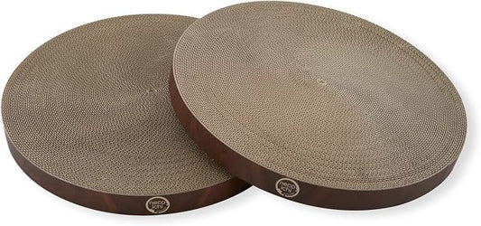 Necoichi Cat Scratcher Bowl Replacement for Indoor Cats - Cat Scratching Lounger with Reversible Usability and Extra Comfort for Lounge, Cardboard Bed Couch / (XL, Dark Cherry) by NECOICHI