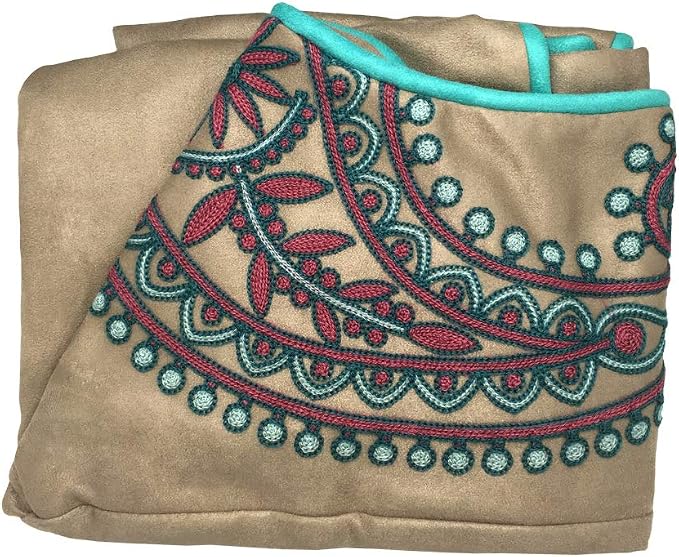 Blueberry Pet Heavy Duty Microsuede Bed Cover Only, Removable & Washable Replacement Cover with YKK Zippers, for Cats & Dogs Bed 25" x 21" x 10", Champagne Beige Embroidered Paisley by BlueberryPet
