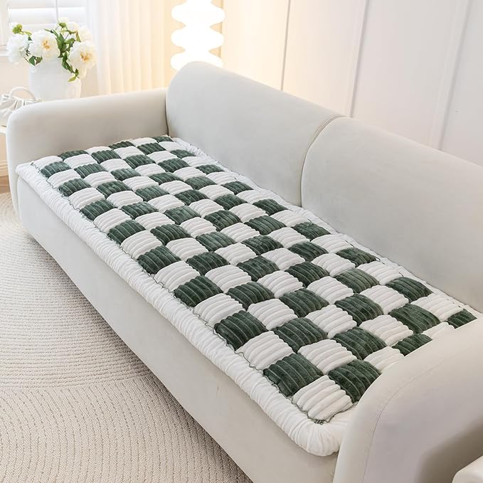 Dog Couch Cover Protector, Quilted Washable Non-Slip Sofa Mat for Pets | Cotton fabric, quilted checkerboard, PP cotton filling, non-slip backing, machine washable, for sofa, window seat and floor by HOMEREFROM