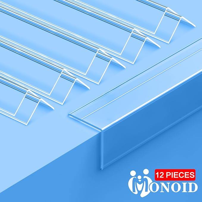 MONOID Wall Corner Protector - Pack of 12 Self Adhesive Corner Guards for Walls Edge Protection - 1.18 inch x 1.18 inch x 57.9 inch, Easy to Apply – No Tools Needed - Image 3