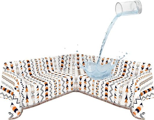 1OO% Waterproof Sectional Couch Covers for Dogs L Shaped Corner Sofa Cover Washable Chenille Sofa Slipcovers Blanket Modern Jacquard Pet Furniture Protector (91"x276", Boho Blue Orange) by SYJOVIA