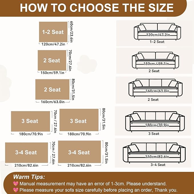 OTOB Washable Couch Covers for 3 Cushion Sofa Non Slip Pet Dog Sofa Cover | Cream, 27.6" x 82.7", All Seasons, Soft Fuzzy Plush, Couch Protector for Dogs, Breathable, Thick Wear-Resistant - Image 9