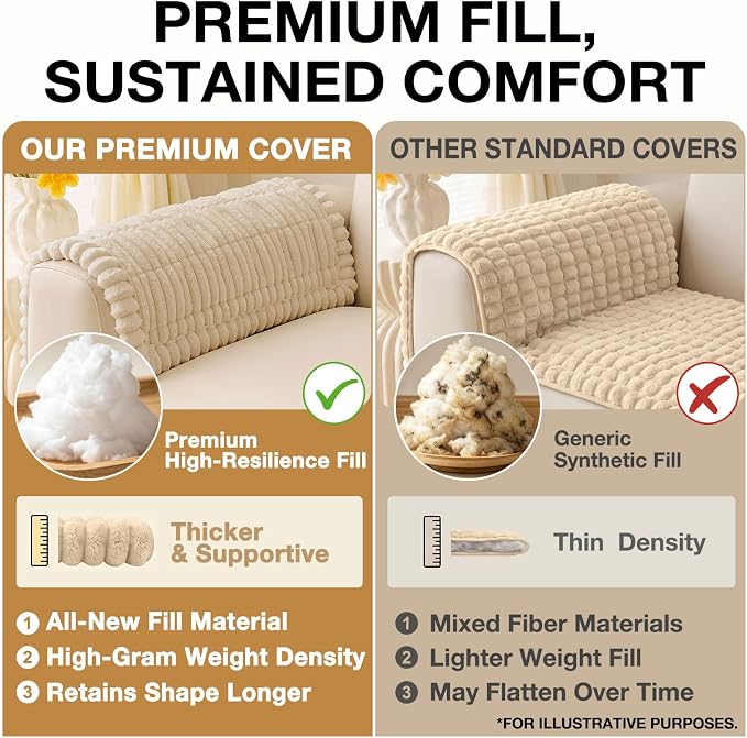 hyha Couch Cover for Dogs, Washable Non Slip Plush Flannel Sofa Protector | Thick Flannel, Silicone Anti-Slip Backing, Pet Hair & Scratch Protection, Fits Sofa & Loveseat (43" x 63") - Image 10