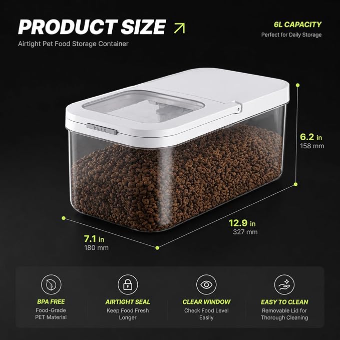 LivLab Mker Dog Food Storage Container 10 Lbs | Pet Food Storage Containers With Lids & Scooper BPA Free Airtight Storage Containers Store Dry Food For Kitchen Pantry - Image 2