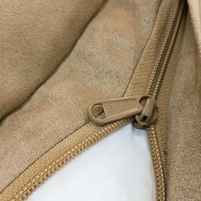 Blueberry Pet Heavy Duty Microsuede Bed Cover Only, Removable & Washable Replacement Cover with YKK Zippers, for Cats & Dogs Bed 25" x 21" x 10", Champagne Beige Embroidered Paisley - Image 5