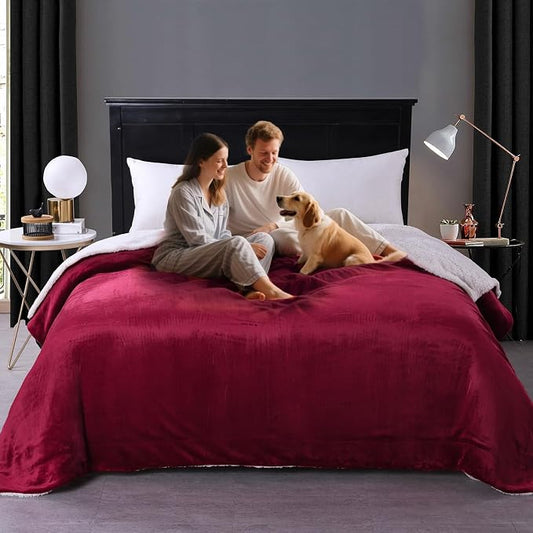 Waterproof Twin Size Blankets for Bed 60'' x 80'', Stain Proof Bed or Couch Cover, Water Resistant Mattress or Furniture Protector Large Size for Twin, Queen, King Beds(Red) by GBYcLywBathroomDecor