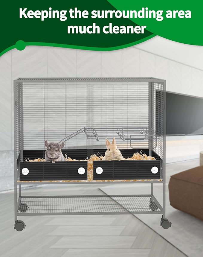 C-LIGHT Ferret Cage Scatter Guard Set, Anti-Splash Barrier, Rustproof | Aluminum for Ferret Nation & Critter Nation Cages, Urine Guard Chinchilla Cage Accessories, Blocks Waste/Food/Falling Debris - Image 2