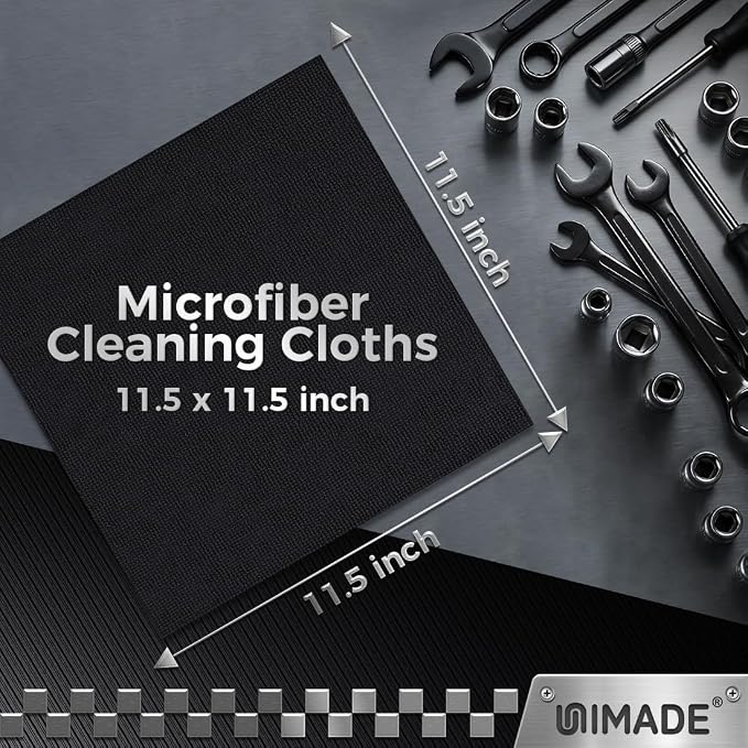 UNIMADE Microfiber Cleaning Cloth, 200 Pack Microfiber Towels for Cars | Reusable Shop Rags Bulk Lint Free Cleaning Towels for Car Kitchen Automotive Bar Mechanic Garage, 11.5"x 11.5", Grey - Image 3