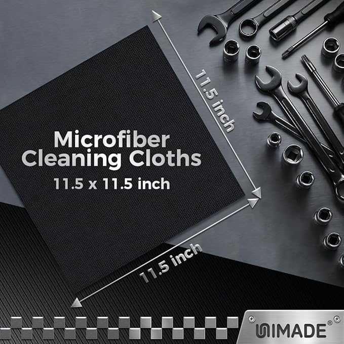 UNIMADE Microfiber Cleaning Cloth, 100 Pack Microfiber Towels for Cars | Commercial Grade Work Rags Bulk Detailing Cloth for Automotive Bar Mechanic Garage Housekeeping, 11.5"x 11.5", Grey - Image 3