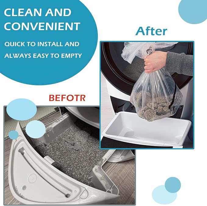 120 Count Waste Drawer Liners Bags Compatible with All Litter Box Robot Models, 9-11 Gallons Litter Box Liners - Image 3