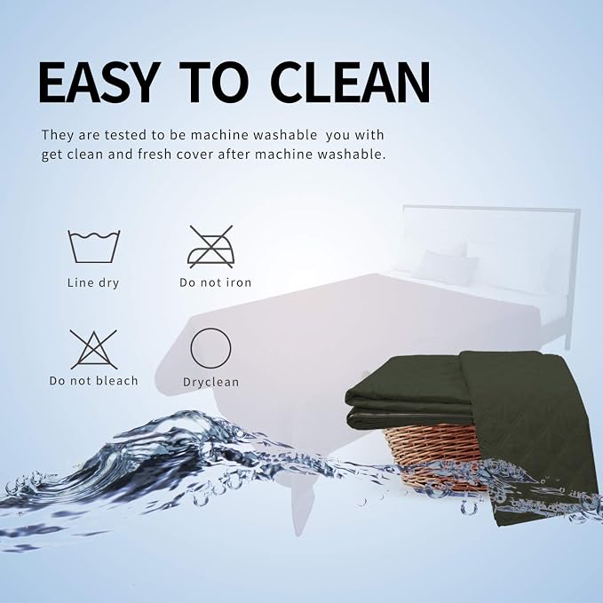 Easy-Going 100% Waterproof Dog Bed Cover, Non-Slip Pet Blanket for Furniture, Washable Couch Cover, Repleasement Sofa Cover (52X82 in,Dark Green) - Image 6