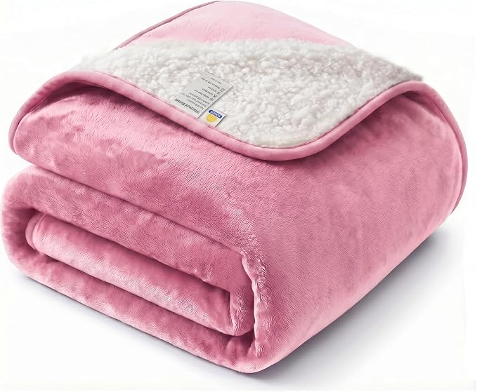 Sunheir Waterproof Dog Blankets for Small Dogs - Puppy Blanket Washable for Couch Protection, Soft Sherpa Fleece Cat Throw Blanket to Prevent Urine Leaks & Protects Furniture, 25"X 35", Pink by SUNHEIR