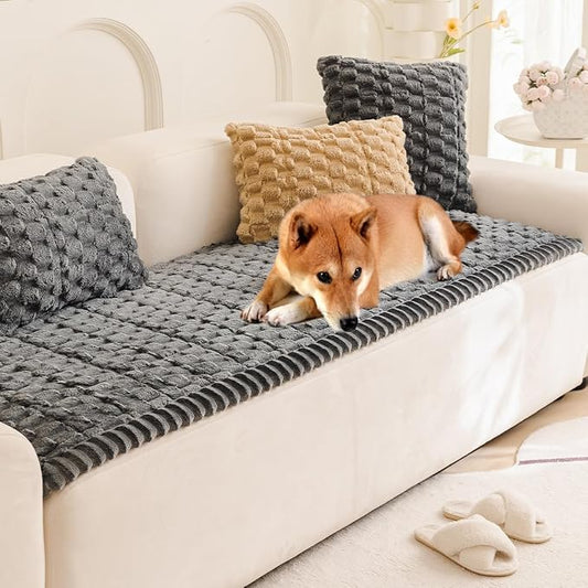 Plush Pet Sofa Covers Dogs Washable Non slip Couch Protector Cushion Cover | Dog friendly scratch-proof sofa protector fits I-shape armchair,loveseat,recliner,sectional couch pads by GumfolkBrandFlagship