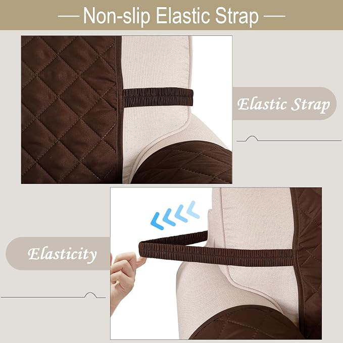 Reversible Oversized Sofa Covers, XL Sofa, Brown/Beige | Couch Cover Furniture Protector for Dogs Elastic Straps Water Repellent Furniture for 4 Cushion Couch - Image 6