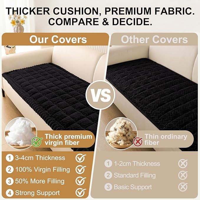 Smiry Couch Cover for Dogs, Non Slip Fuzzy Pet Sofa Covers Washable | Sofa Slipcovers for 2 Cushion Couch, Soft Thick Furniture Protector for Cats Dogs, Against Fur, Dirt, Scratch (27.6"x47") - Image 5