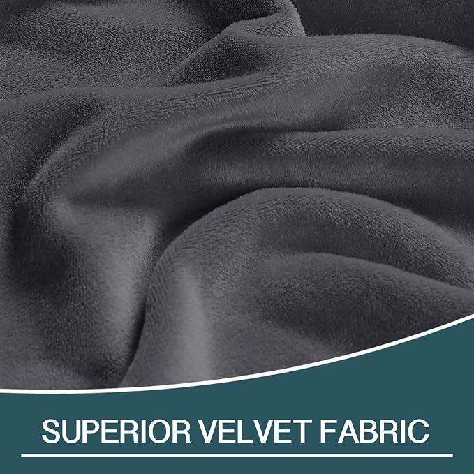 FantasDecor Chaise Lounge Velvet Luxury Covers for Living Room Indoor Stretch Slipcover for Chaise Lounge Ultra Soft Machine Washable, Grey - Image 3