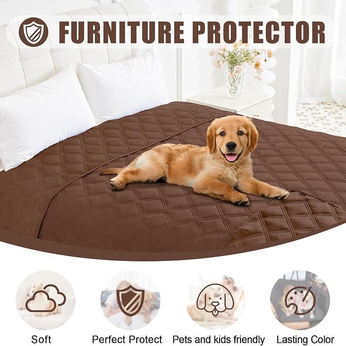 Smiry Waterproof Dog Bed Cover, Reversible Pet Blanket for Sofa Couch | Soft Washable Dog Blanket, Leakproof Couch Cover for Dogs Cats & Furniture Protection, 30x53, Brown/Brown - Image 8