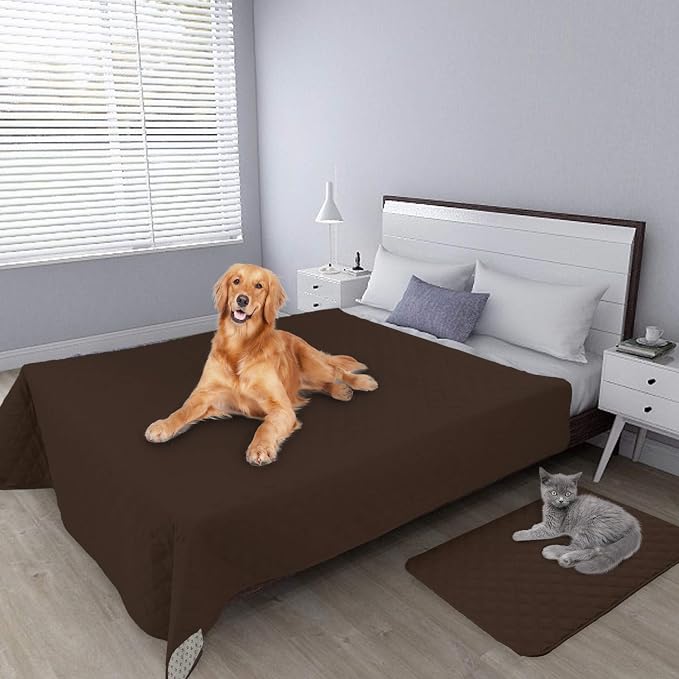 Easy-Going 100% Waterproof Dog Bed Cover, Non-Slip Pet Blanket for Furniture, Washable Couch Cover, Repleasement Sofa Cover (120X82 in,Coffee) - Image 2