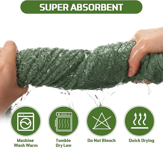 Mixweer 2 Pcs Oversized Bath Towels, 40 x 80 Inch Giant Microfiber Jumbo Bath Sheets Ultra Soft Bathroom Microfiber Quick Dry Absorbent Shower Towels for Spa Camping Beach (Desert Sage Green) - Image 7
