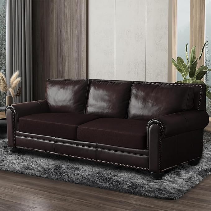 ANARACHON Leather Look Couch Cushion Covers Sofa Seat Slipcovers Sets Couches Furniture Protector for Sectional Armchair Loveseat Pets Kids Stretch Spandex Fabric (2 Cushion Sofa, Chocolate) - Image 8