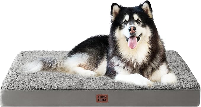 EHEYCIGA Orthopedic Dog Bed Extra Large with Removable Washable Cover, 50IN | Egg Crate Foam Support, Durable Oxford fabric, Non-Slip Bottom, Machine Washable, Soft Waterproof Plush Pet Bed Mat For Crate by EHEYCIGA