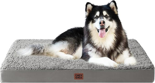 EHEYCIGA Orthopedic Dog Bed Extra Large with Removable Washable Cover, 50IN | Egg Crate Foam Support, Durable Oxford fabric, Non-Slip Bottom, Machine Washable, Soft Waterproof Plush Pet Bed Mat For Crate by EHEYCIGA