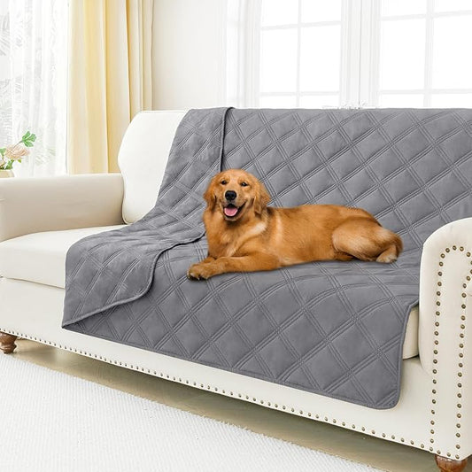 Smiry Waterproof Dog Bed Cover, Reversible Pet Blanket for Sofa Couch | Soft Washable Dog Blanket, Leakproof Couch Cover for Dogs Cats & Furniture Protection, 52x82, Grey/Grey by Smiry