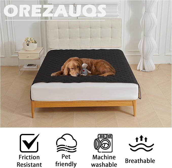 Waterproof Blanket Dog Bed Cover Non Slip Large Sofa Cover Dog Blanket for Couch Protection Pet Blanket for Furniture Bed Couch Sofa Reversible (Black,210 * 260cm) - Image 2
