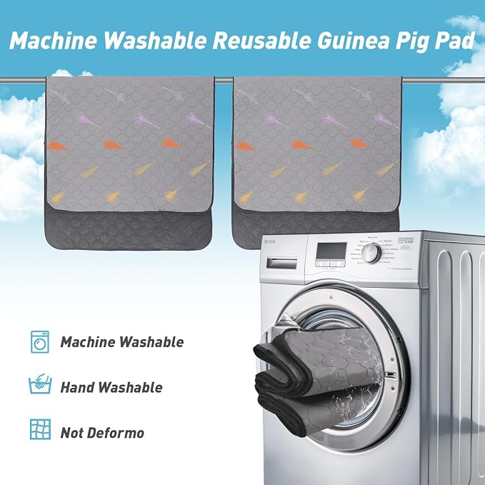 2Pcs Guinea Pig Cage Liners,Guinea Pig Fleece Cage Liners24''X48'' Super Absorbent Washable Pee Pads Reusable for Rabbit Hamster Chinchilla - Image 5