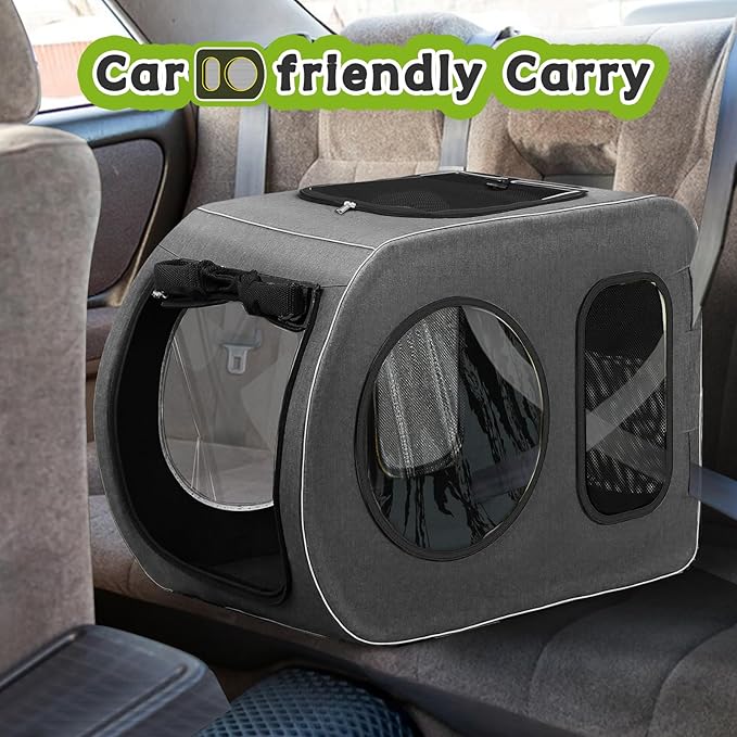 Large Dog Stroller for Medium Dogs，Pet Stroller for 2 Small Dogs, Foldable Jogger Wagon with Detachable Carrier for Car Seat, Adjustable Handle, Up to 90 lbs, Gray