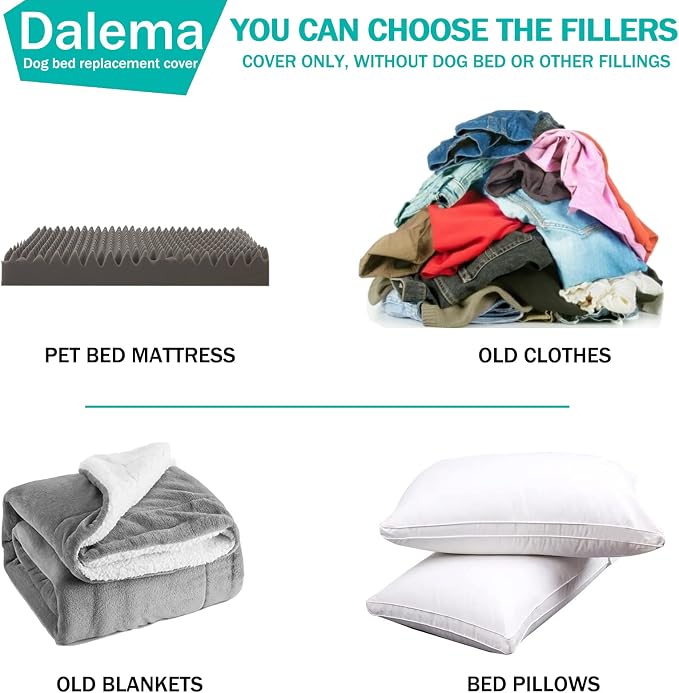 Dog Bed Cover 41L x 27W x 4H Inch,Heavy Duty Durable Waterproof Fluffy Soft Short Plush Replacement Dog Bed Covers,Washable Removable Pet Bed Mattress Cover with Zipper.Grey,Cover Only. - Image 7