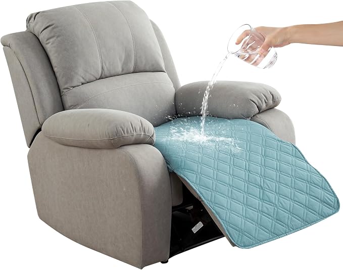 Genina Waterproof Recliner Chair Covers, Recliner Cover for Dog Pets Friendly, Washable Antislip Reclining Chair Cover Furniture Protector, Sofa Slipcover for Living Room(23.6inch/Blue) by Genina