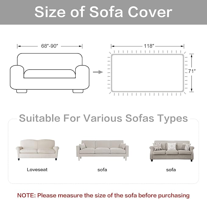 Loom and Mill Modern Damask Sofa Throw Covers, Sliver Gray, 71"x118" | Luxury Couch Cover with Elegant Tassels, Fits 2-3 Cushion Couches & Sectional Sofas, Protects against Dogs, Pets & Daily Wear - Image 3