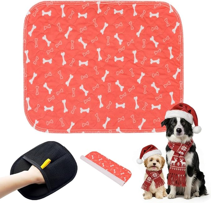 Puppy Pee Pads with Pheromones, Washable Puppy Training Pads for Dogs Reusable Puppy Potty Pads for Dogs and Cats(with Pet Hair Removal Gloves) by WelcometothekovziorxBrand