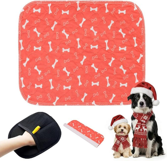 Puppy Pee Pads with Pheromones, Washable Puppy Training Pads for Dogs Reusable Puppy Potty Pads for Dogs and Cats(with Pet Hair Removal Gloves) by WelcometothekovziorxBrand