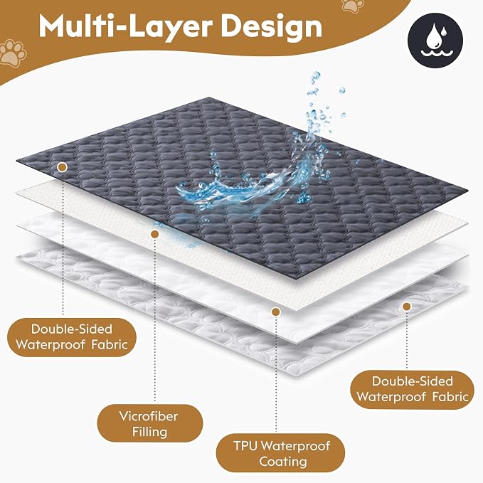 FunFurry Waterproof Dog Blanket, Couch Cover for Dogs Washable, Reversible Dog Bed Cover.(Dark＆Light Grey, 30 X 70 Inch - 1 Pack) - Image 7