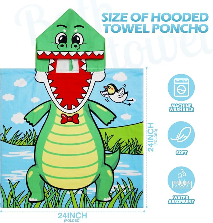 Oudain 6 Pcs Kids Hooded Towel Kids Bath Towels with Hood Microfiber Baby Pool Beach Towel for Boy Girls Toddler(47 x 24 Inch,Trendy Style) - Image 2