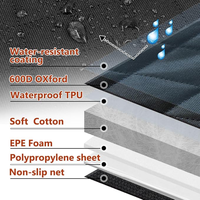 Vailge Dog Car Seat Cover, Dog Hammock for Car Backseat, Non Inflatable seat Cover for Back seat,Hard Bottom Back Seat Protector for Cars,Trucs & SUVs - Image 7