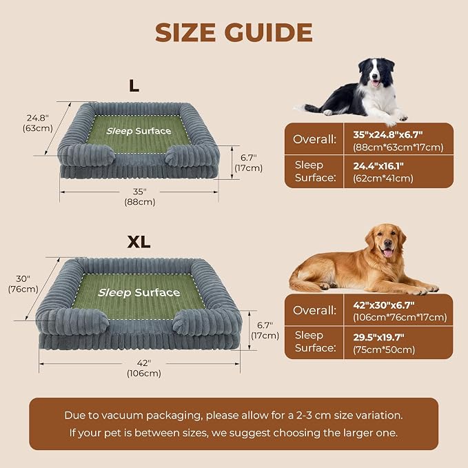 Orthopedic Dog Bed for Large Sized Dog, Washable Waterproof 25D Egg Crate Foam Dog Beds with C-Shape Bolster Support, Large Pet Bed for Senior Dogs with Removable Cover and Non-Slip Bottom - Image 8