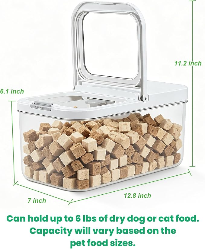 TBMax Pet Dog Cat Food Storage Container 6 Lbs with Airtight Flip-up Lid | One-press Open Lid for Easy Access & Scoop, Airtight Bin Ideal for Pet Food Treat, Small Animal Food Storage, Space-Saving - Image 4