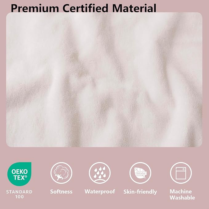 Waterproof Blanket - Reversible Dog Throw as Furniture Protector | Soft Velvet & Flannel, TPU Leak-Proof Liner, Machine Washable, Fits Couch and Bed, 82" x 108", Pink/Cream - Image 2