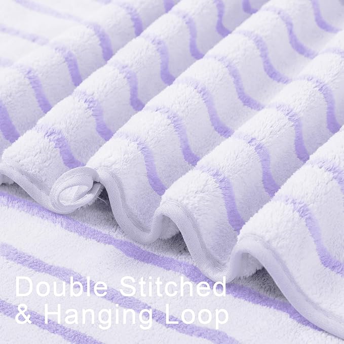Mistyrose Bath Towels,4 Pack Purple 35"x70" Large Bath Towels Microfiber Absorbent XL Bath Sheets Super Soft Towels for Bathroom Quick Dry Oversized Shower Towels for Family Hotel Spa Gym - Image 7