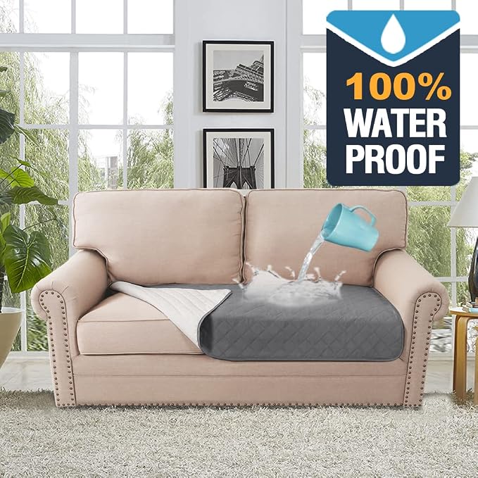 H.VERSAILTEX Couch Cover for Dogs Washable 100% Waterproof Sofa Cushion Cover Dog Bed Cover Non-Slip Pet Blanket for Sofa Cushion Protector, 35" x 62", Grey - Image 3