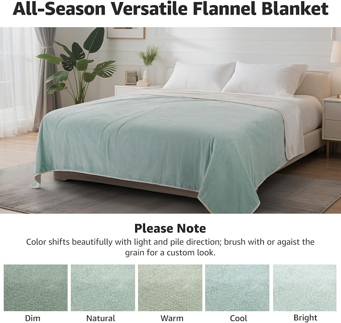 LOOBANI King Size Waterproof Blanket, Oversized Bed Cover, 85"x108", Green | Reversible Flannel Dog Blankets for Large Dogs, Spill-Proof Couch Cover for Family Movie Nights, Camping, Travel, Noise Free - Image 8