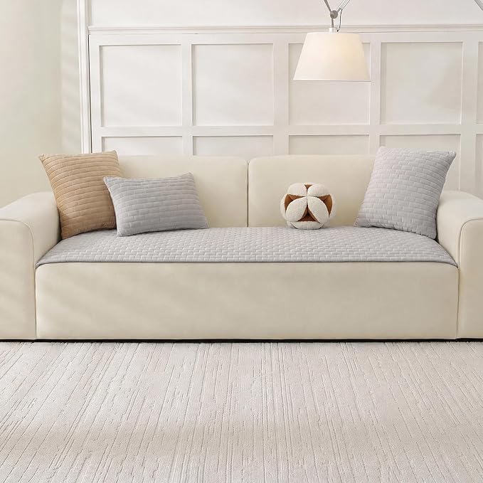 Warmstar Waterproof Couch Cover for Dogs Washable,Brick Pattern Short Plush Pet Couch Covers for Sofa,Soft Sofa Cover Non-Slip for 3 Cushion Couch Sofa Pet Friendly (Grey, 27.6" x 82.7") - Image 7