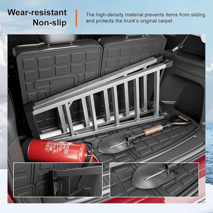 powoq Cargo Mat Compatible with 2021-2026 Jeep Grand Cherokee L Overland Trunk Mat Backrest TPE Cargo Liner Replacement for 2021-2026 Jeep Grand Cherokee L Accessories (Trunk Mat+Backrest Mats) - Image 4