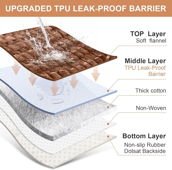 Waterproof Dog Couch Cover, Non Slip Pet Sofa Protector, Thick Fuzzy Couch Cover for Dogs, Machine Washable Furniture Protector, Scratch Resistant Pet Couch Mat(Light Coffee, 28" x 83"/70 x 210cm) - Image 4